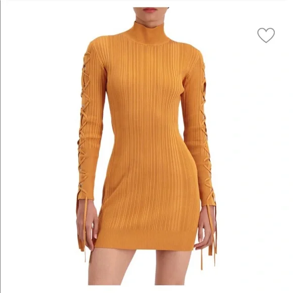 New💕HERVE LEGER LACE UP LONG SLEEVE DRESS💕 - Picture 5 of 10